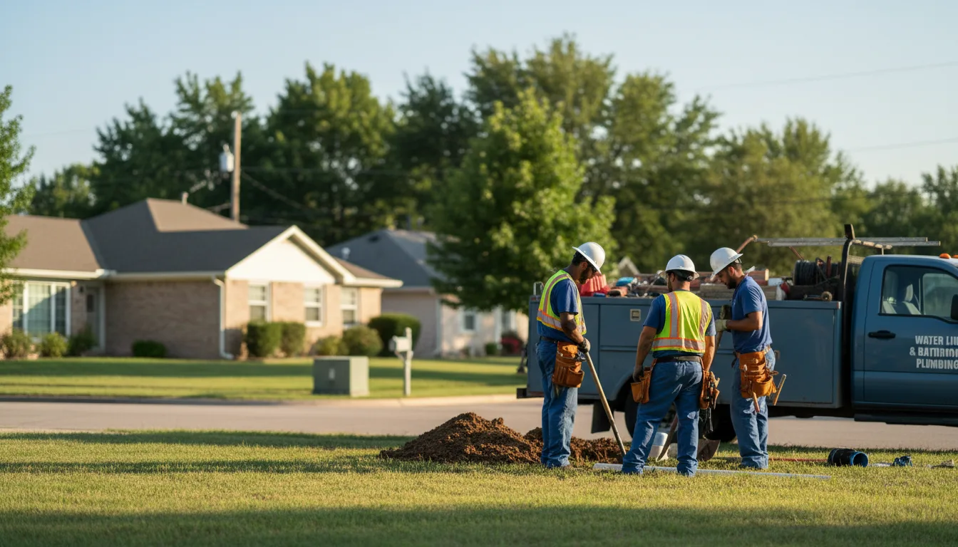 Residential water line and bathroom plumbing service in Flat Rock, MI